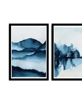 Obrazy Wallity Sada nástěnných obrazů Fars 36x51 cm 2 ks modrá