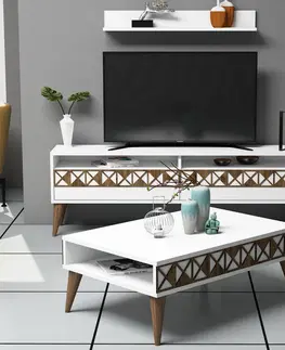 Obývací stěny a sestavy nábytku Set nábytku do obývacího pokoje LINE bílý