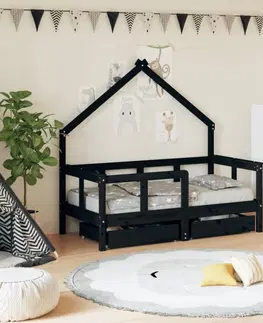 Dětské pokoje Dětská domečková postel se šuplíky Dekorhome 80 x 200 cm