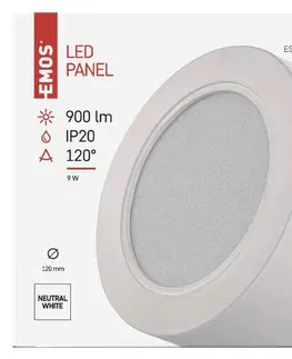 LED stropní svítidla EMOS LED svítidlo RUBIC 12 cm, 9 W, neutrální bílá ZM5432
