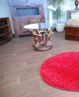 Koberce a koberečky Dywany Lusczow Kulatý koberec SHAGGY Hiza 5cm bordó, velikost kruh 133