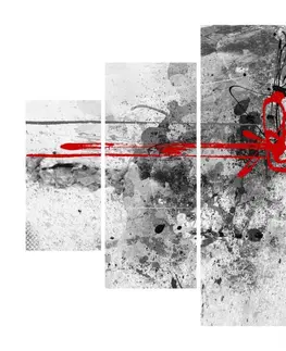 Obrazy Hanah Home Vícedílný obraz Black Red 92 x 56 cm