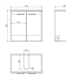 Koupelnový nábytek AQUALINE DINO skříňka pod umyvadlo 50x30x50cm, bílá 57030