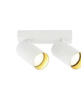 Moderní bodová svítidla BIG WHITE (SLV) KAMI stropní přisazené svítidlo, double, 2x max. 10 W, GU10, bílá/zlatá 1007722