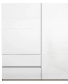 Šatní skříně s posuvnými dvěřmi Šatní skříň Sevilla, Bílá, 218cm