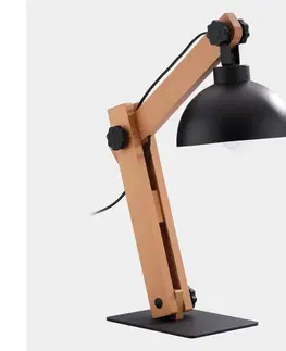 Lampy  Stolní lampa OSLO 1xE27/60W/230V černá/dřevo 
