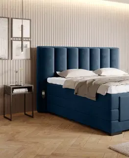 Postele Čalouněná postel VEROS Boxsprings 140 x 200 cm Lukso 40