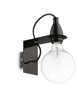 Moderní nástěnná svítidla Ideal Lux MINIMAL AP1 SVÍTIDLO NÁSTĚNNÉ NERO 045214
