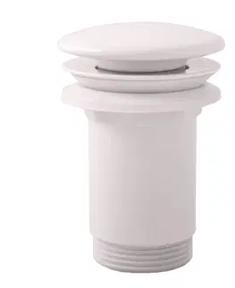 Koupelna SLEZAK-RAV Výpusť umyvadlová CLICK-CLACK 5/4 s keramickou zátkou bílá, Barva: bílá MD0485B