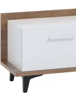 TV stolky ArtCross TV stolek 2D1S BOX-09 Barva: craft tobaco / bílá / černá