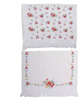 Utěrky Sada 2ks kuchyňský froté ručník s květy Little Rose Collection - 40*66 cm Clayre & Eef TSETLRC