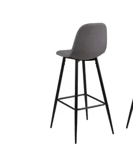 Barové židle Dkton Designová barová židle Alphonsus světlešedá