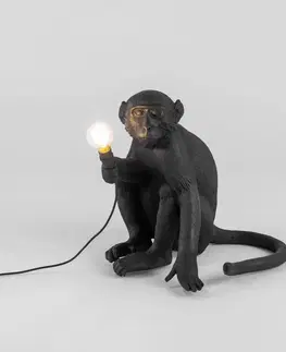 Venkovní dekorativní svítidla SELETTI LED deko terasové světlo Monkey Lamp sedící černá