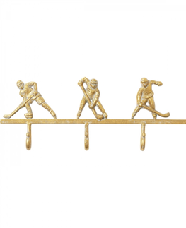 Věšáky na zeď KARE Design Nástěnný věšák Ice Hockey - zlatý, 48cm