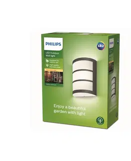 Venkovní nástěnná svítidla Philips Philips Python LED venkovní světlo antracit 2700K