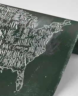 Samolepící tapety Samolepící tapeta naučná mapa USA s jednotlivými státy