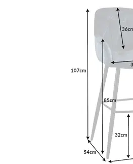 Barové židle LuxD Designová barová židle Garold petrolejový samet
