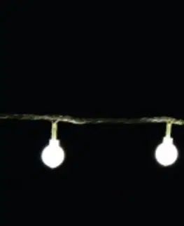 LED řetězy Giocoplast Řetěz LED kouličky EXT, 2,9m/32 LED studená bílá