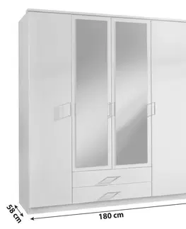 Šatní skříně s otočnými dveřmi Šatní Skříň Osaka Šířka 180cm