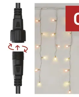 Rampouchy a krápníky EMOS Standard LED spojovací řetěz pulzující – rampouchy, 2,5 m, venkovní, červená/vintage D1CD01