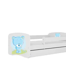 Dětské postýlky Kocot kids Dětská postel Babydreams medvídek bílá, varianta 80x160, se šuplíky, bez matrace