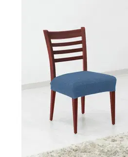 Židle Potah elastický na sedák židle, komplet 2 ks Denia, modrý