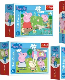 Hračky puzzle TREFL - Mini puzzle 54 dílků Šťastný den Selata Peppy/Peppa Pig, 4 druhy