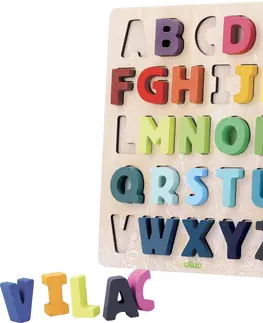 Živé a vzdělávací sady Vilac Vkládací puzzle abeceda ADRIEN vícebarevné