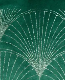 Dekorační ubrusy Sametový středový ubrus s lesklým zeleným potiskem