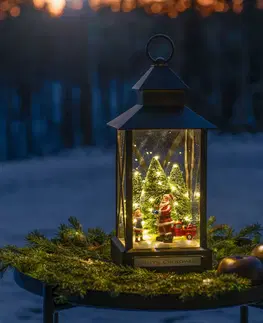 Vánoční venkovní dekorace Konstsmide Christmas LED dekorační lucerna Santa Claus černá IP44 32cm