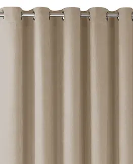 Záclony Závěs Homede Milana se stříbrnými průchodkami béžový, velikost 140x245