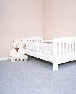 Postele Dětská postel se zábranou STAPELIAN 160x80 cm, bílá