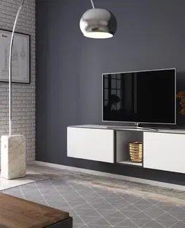 Obývací stěny Artcam Sestava do obývacího pokoje ROCO 10 roco: korpus černý mat / okraj černý mat / dvířka bílý mat