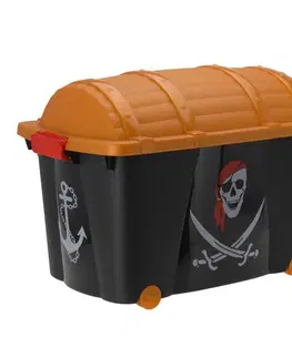 Úložné boxy DekorStyle Box na hračky Pirat černý
