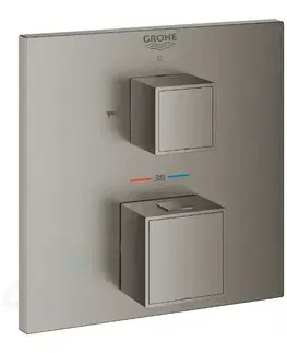 Koupelnové baterie GROHE Grohtherm Cube Termostatická baterie pod omítku pro 2 spotřebiče, kartáčovaný Hard Graphite 24155AL0