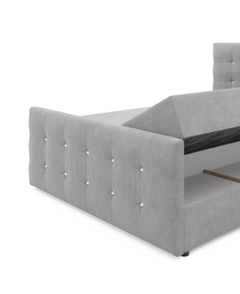 Postele Čalouněná postel HOBIT MAD 160x200 cm, šedá