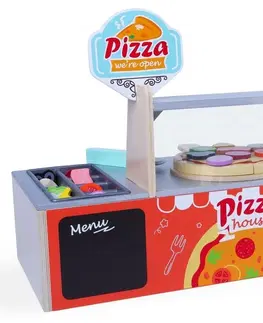 Hračky Dřevěná pizzerie pro děti spolu s doplňky