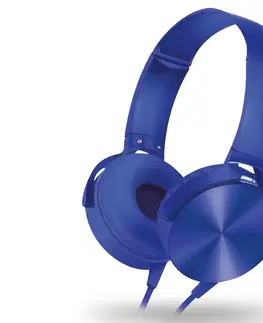 Myši  Drátová sluchátka s mikrofonem modrá 