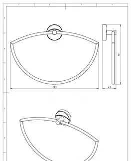 Koupelnový nábytek NOVASERVIS Půlkruhový držák ručníků Metalia 11 chrom 0103,0