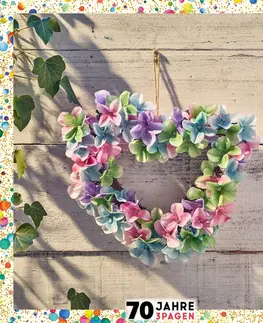 Květinové dekorace Srdce "Hortenzie"