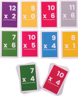 Živé a vzdělávací sady Bigjigs Toys Kartičky násobení CARD 7 - 12 vícebarevné
