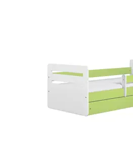 Dětské postýlky Kocot kids Dětská postel Tomi zelená, varianta 80x180, bez šuplíků, s matrací