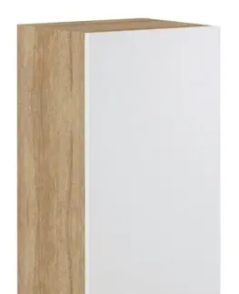 Koupelnový nábytek SAPHO WAVE skříňka vysoká 35x140x30cm, levá/pravá, bílá/dub alabama WA245-3022