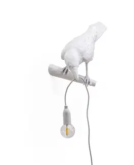 Vnitřní dekorativní svítidla SELETTI LED deko nástěnné světlo Bird Lamp, levé, bílá