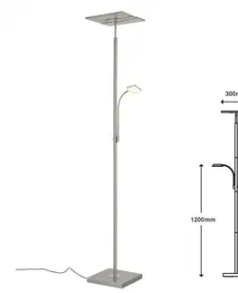 LED stojací lampy BRILONER LED stojací svítidlo s dotykovým vypínačem 180 cm 3x7,5W 750lm matný nikl BRILO 1328-022