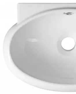 Umyvadla SAPHO RIBERA keramické umývátko rohové 43x28,5 cm, otvor pro baterii vpravo, bílá AR497