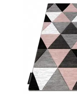 Koberce a koberečky Dywany Lusczow Kusový koberec ALTER Rino trojúhelníky růžový, velikost 180x270