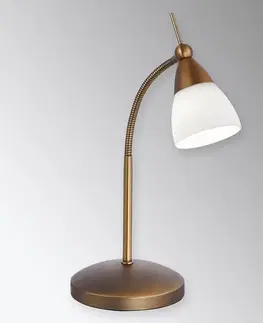 Stolní lampy Paul Neuhaus Klasická LED stolní lampa Pino, mosaz starobylá