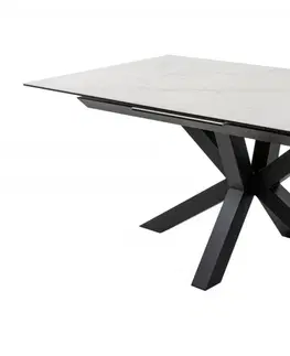Designové a luxusní jídelní stoly Estila Moderní jídelní stůl Callandra Marmol s mramorovým vzhledem a rozkládací vrchní deskou 180-225cm