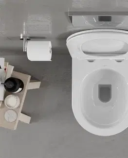Záchody MEXEN/S Carmen Závěsná WC mísa včetně sedátka s slow-slim, duroplast, bílá 30880400